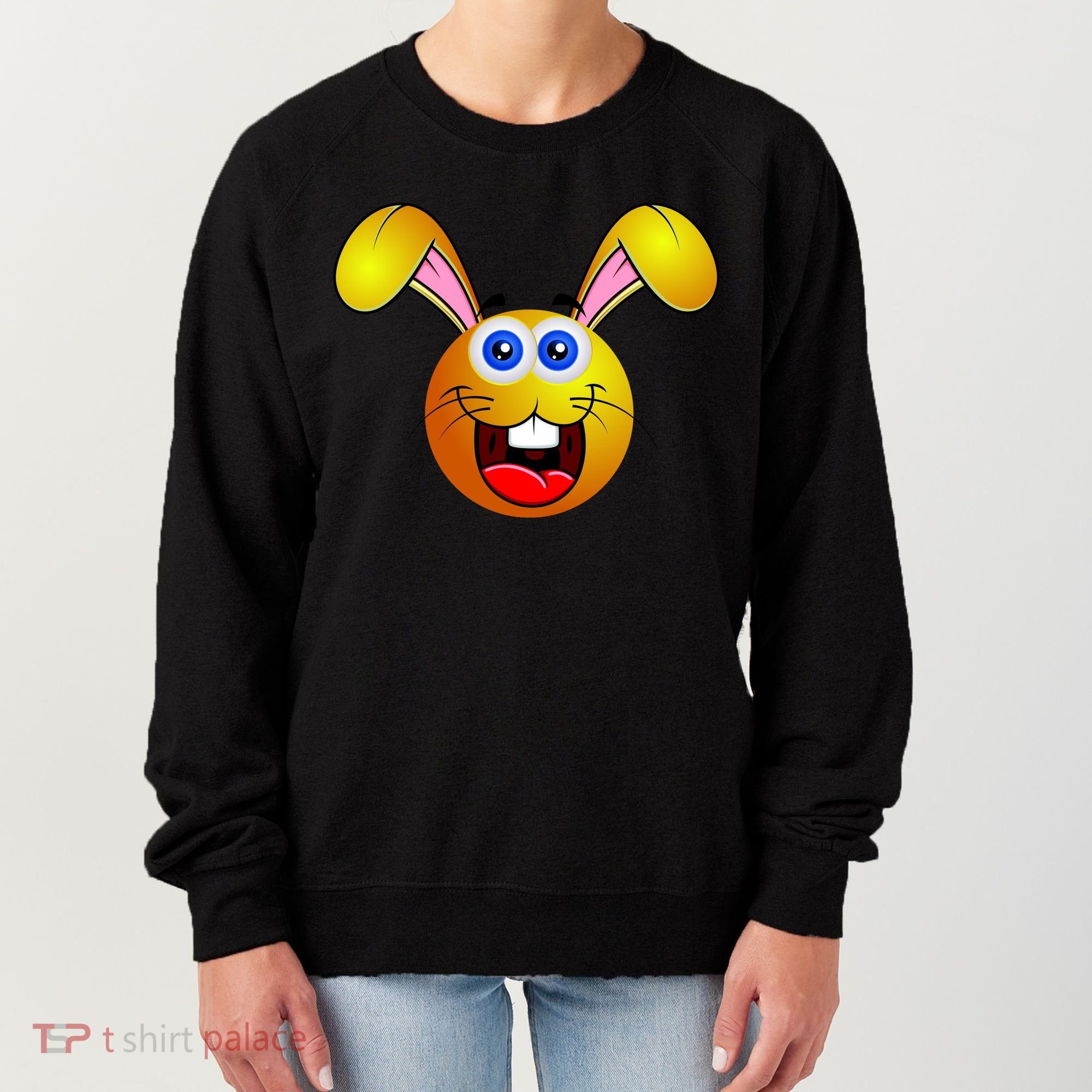 Easter Bunny Simley Emoji Women's Sweatshirt