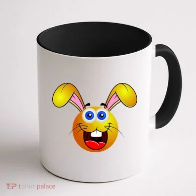 Easter Bunny Simley Emoji Coffee Mug back