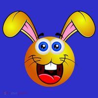 Easter Bunny Simley Emoji Button thumb 1