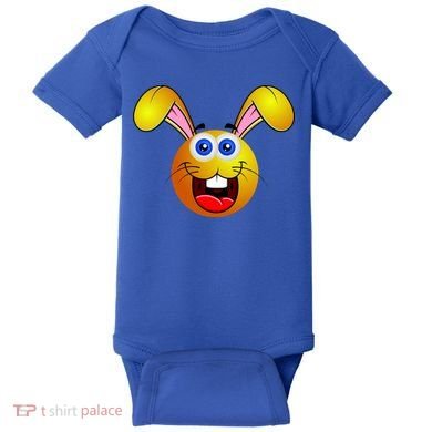 Easter Bunny Simley Emoji Baby Bodysuit