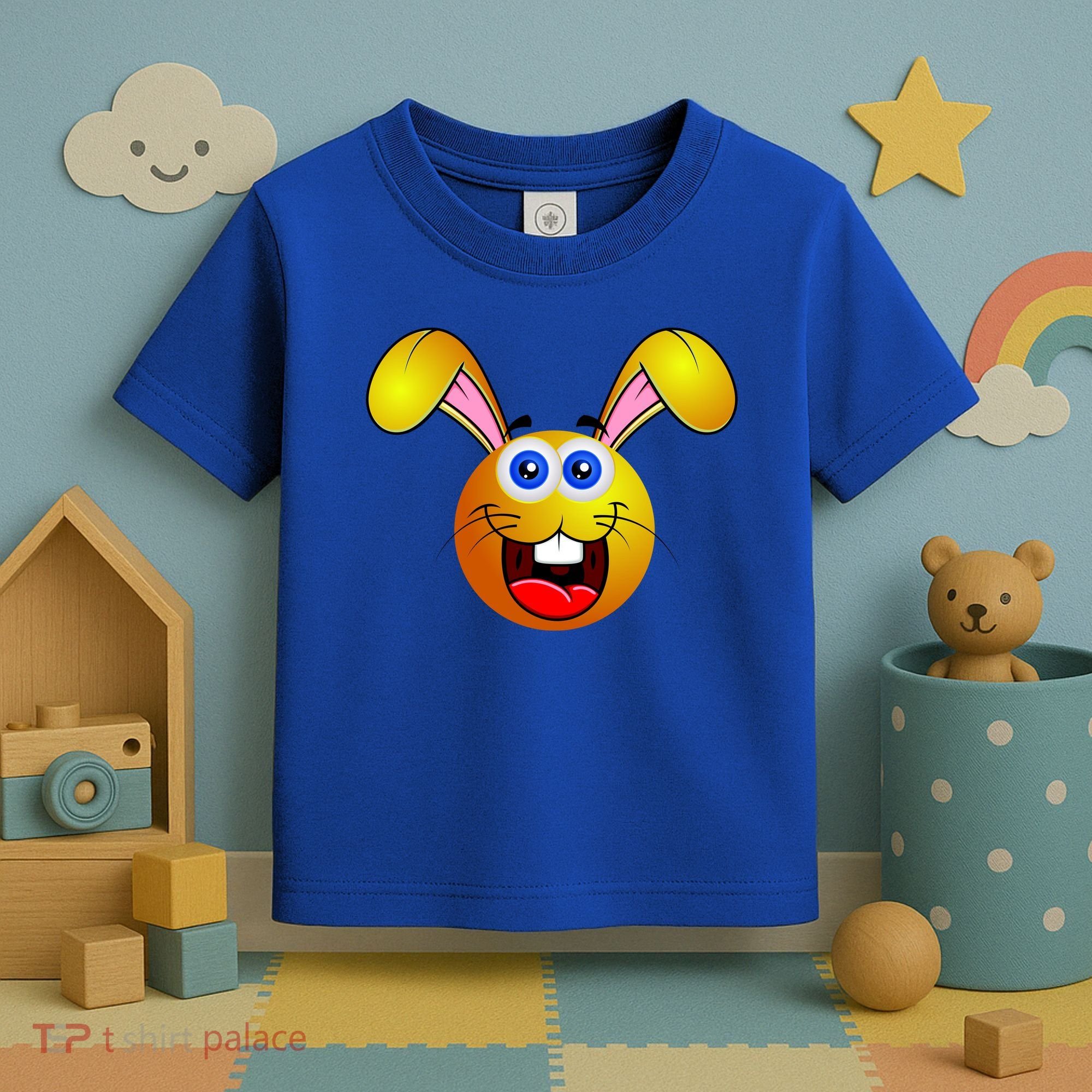 Easter Bunny Simley Emoji Toddler T-Shirt