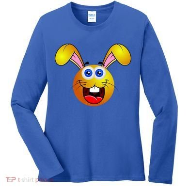 Easter Bunny Simley Emoji Women's Long Sleeve Shirt