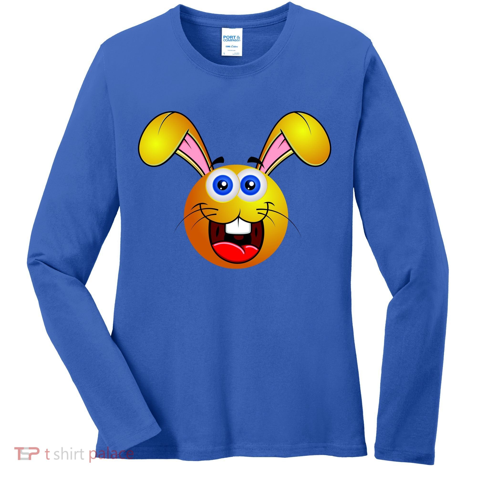 Easter Bunny Simley Emoji Women's Long Sleeve Shirt
