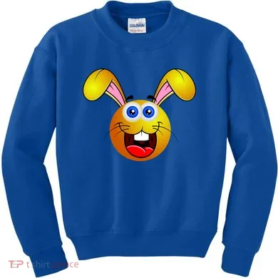 Easter Bunny Simley Emoji Kids Sweatshirt