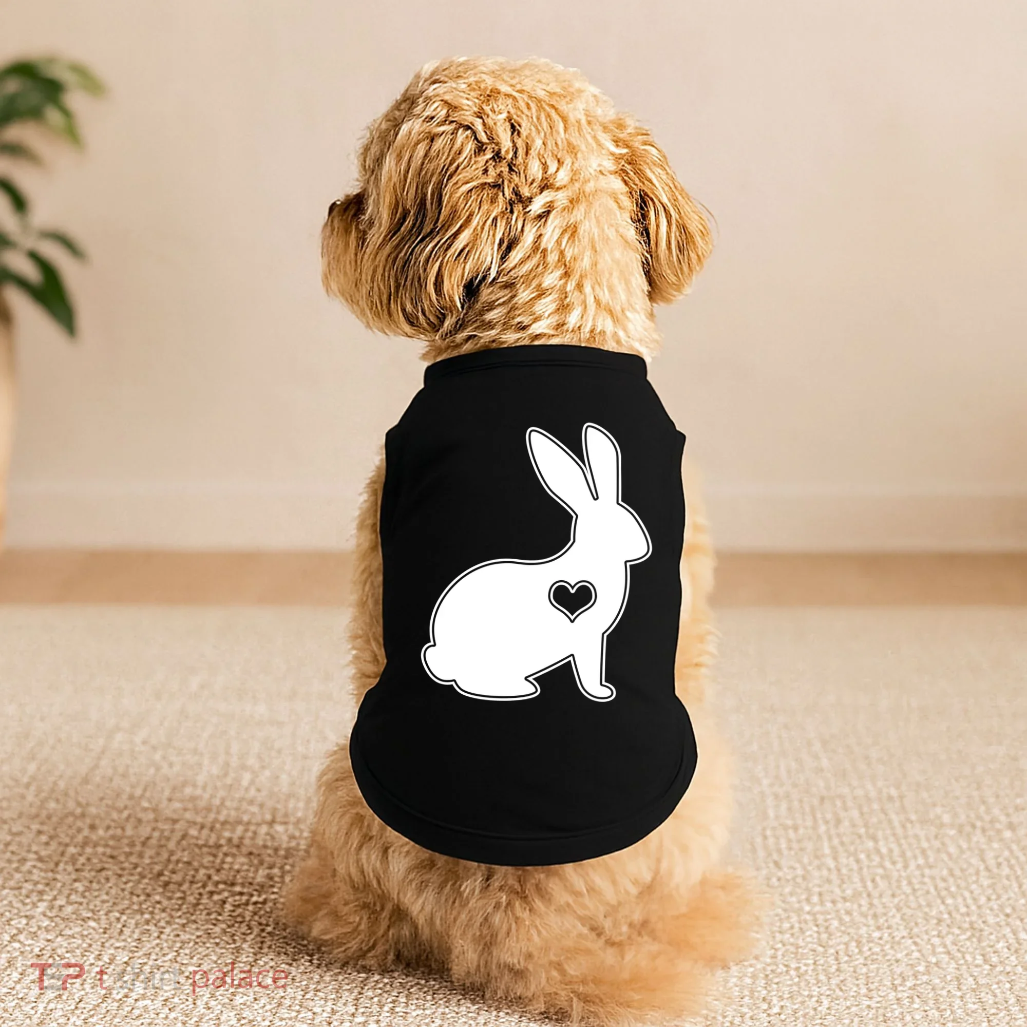 Easter Bunny Simple Love Heart Doggie Tank