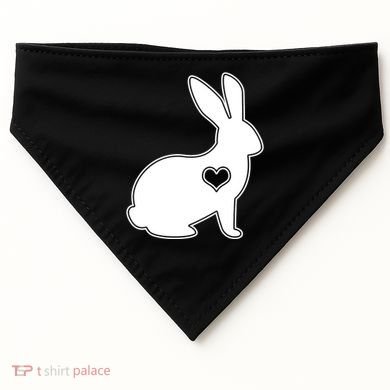 Easter Bunny Simple Love Heart USA-Made Doggie Bandana
