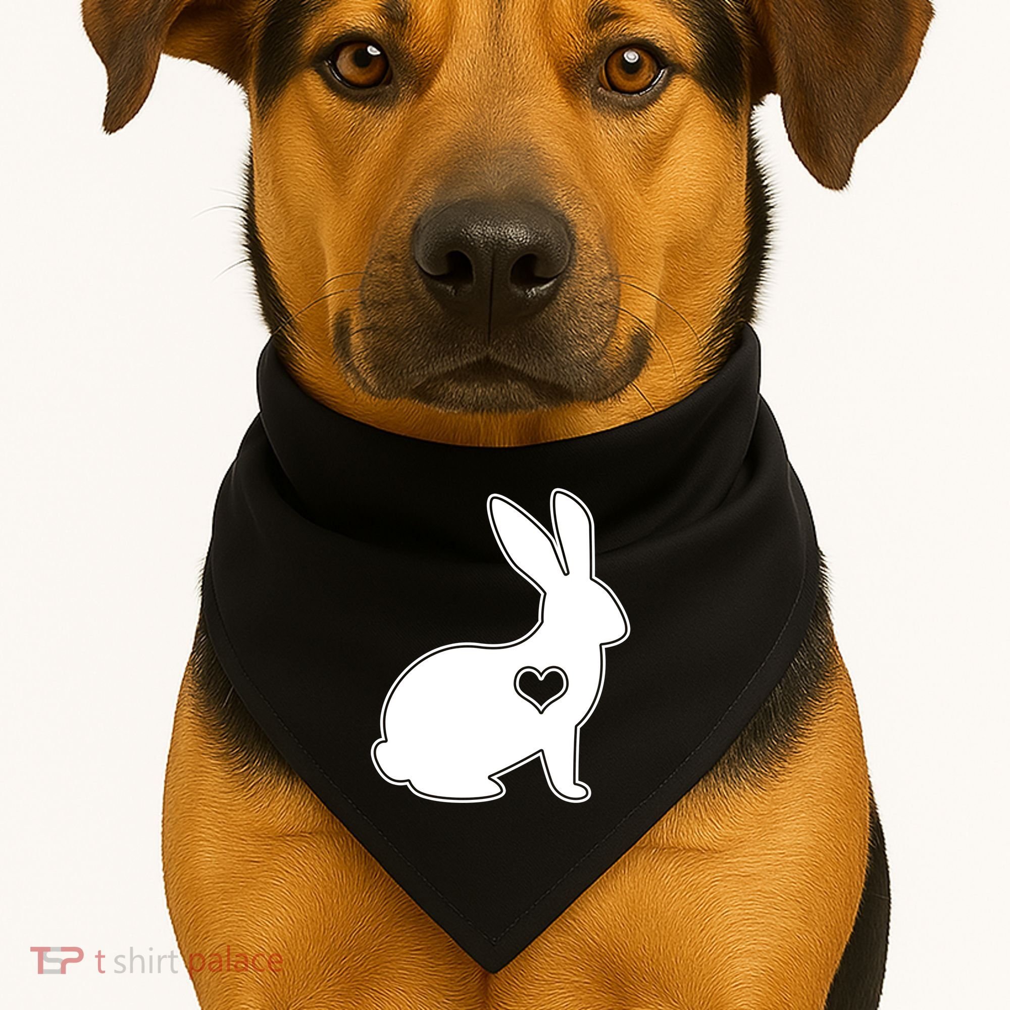 Easter Bunny Simple Love Heart USA-Made Doggie Bandana