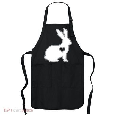 Easter Bunny Simple Love Heart Apron