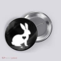 Easter Bunny Simple Love Heart Button thumb 0