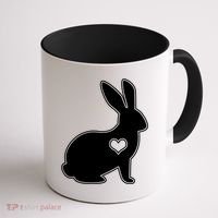 Easter Bunny Simple Love Heart Coffee Mug thumb 1