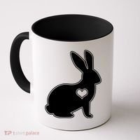 Easter Bunny Simple Love Heart Coffee Mug thumb 0