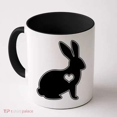 Easter Bunny Simple Love Heart Coffee Mug