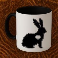 Easter Bunny Simple Love Heart Coffee Mug thumb 2