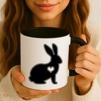 Easter Bunny Simple Love Heart Coffee Mug thumb 3