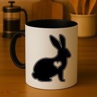 Easter Bunny Simple Love Heart Coffee Mug thumb 4