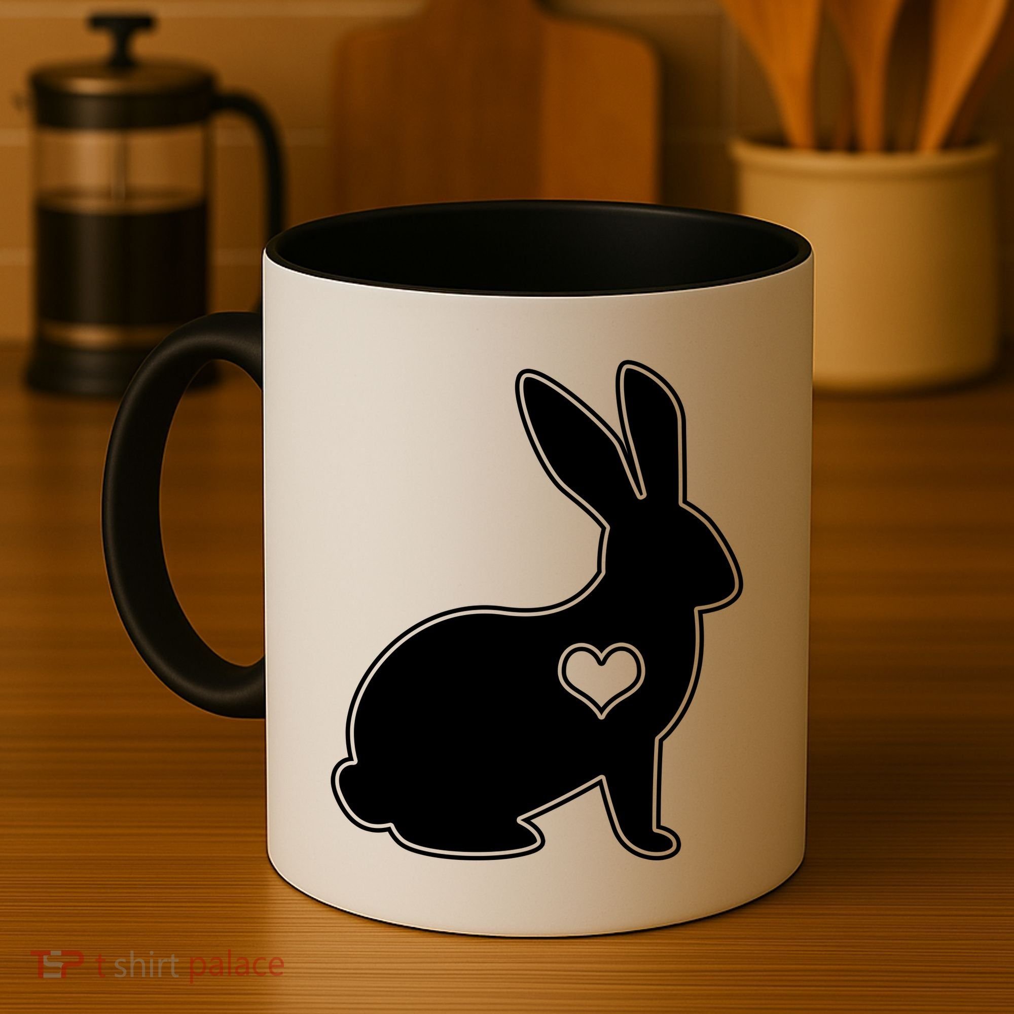 Easter Bunny Simple Love Heart Coffee Mug