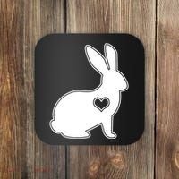 Easter Bunny Simple Love Heart Coaster thumb 0