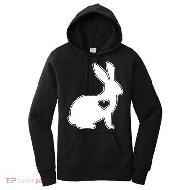 Easter Bunny Simple Love Heart Women's Hoodie