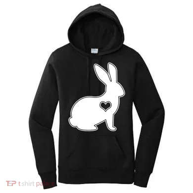 Easter Bunny Simple Love Heart Women's Hoodie