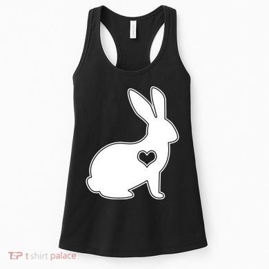 Easter Bunny Simple Love Heart Women's Tank Top