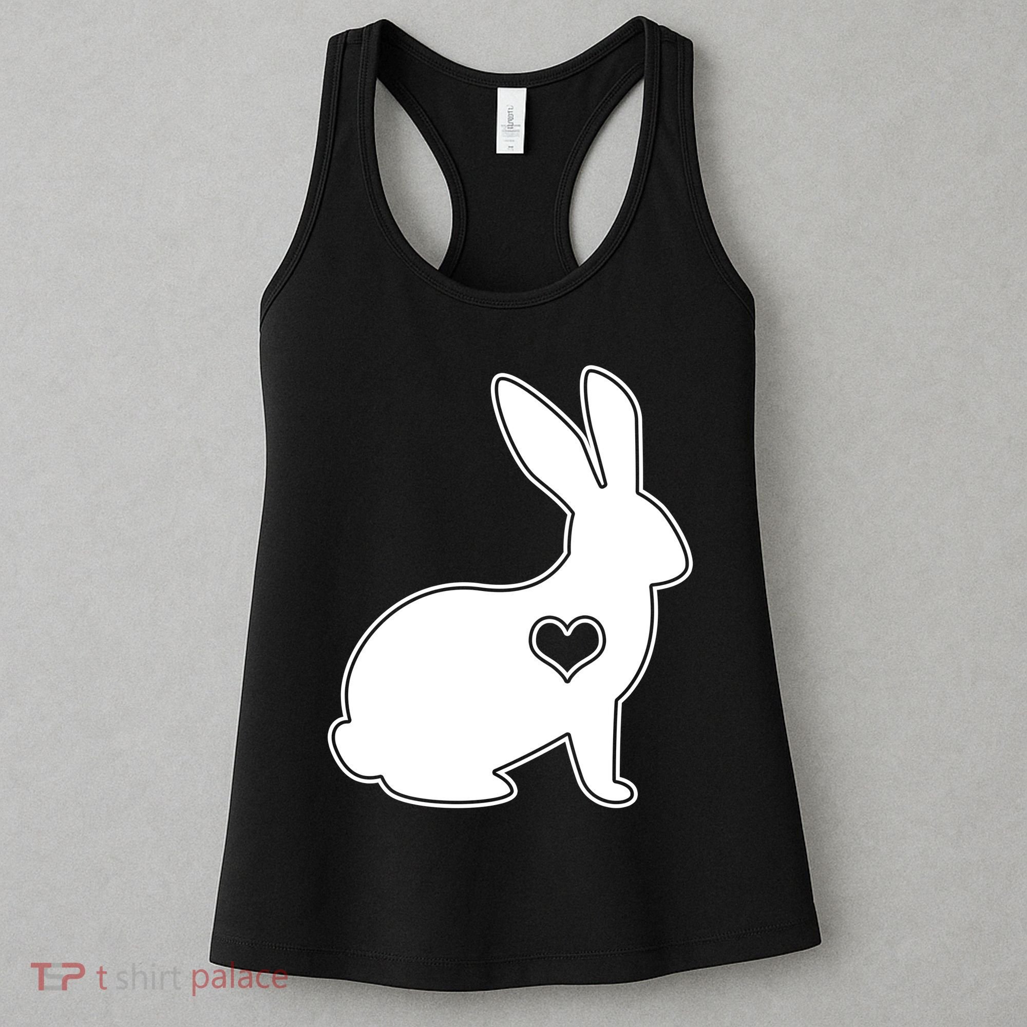 Easter Bunny Simple Love Heart Women's Tank Top