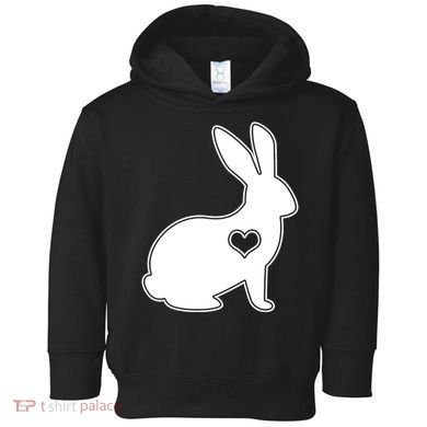 Easter Bunny Simple Love Heart Toddler Hoodie