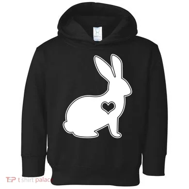 Easter Bunny Simple Love Heart Toddler Hoodie