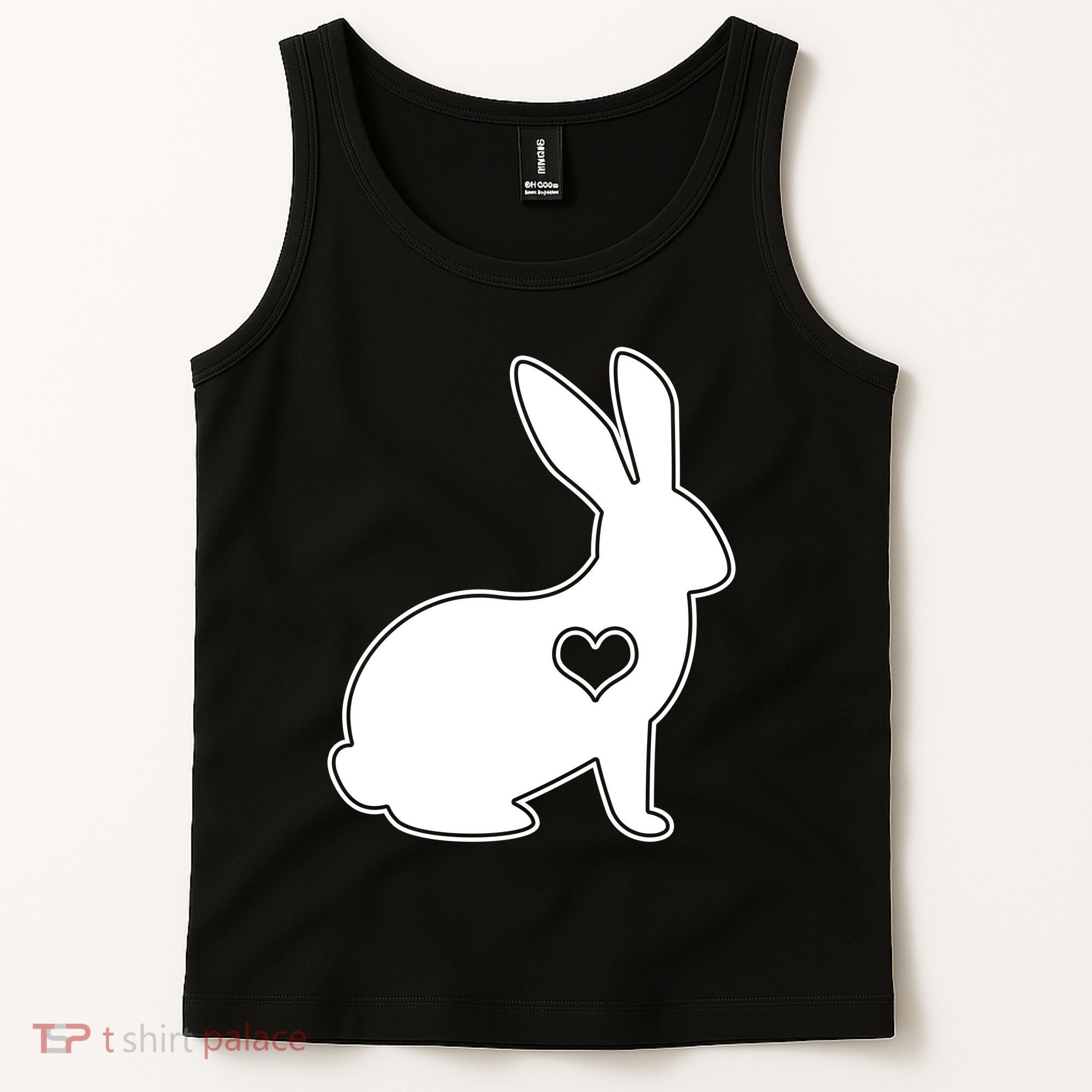 Easter Bunny Simple Love Heart Tank Top