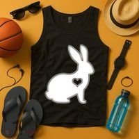 Easter Bunny Simple Love Heart Tank Top thumb 4