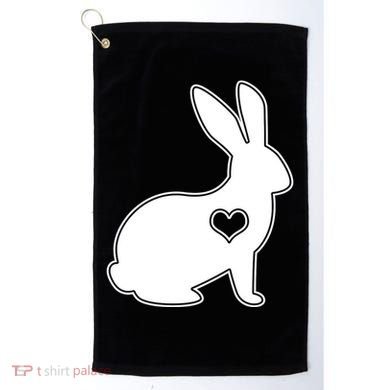 Easter Bunny Simple Love Heart Golf Towel