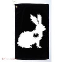 Easter Bunny Simple Love Heart Golf Towel thumb 0
