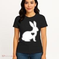 Easter Bunny Simple Love Heart Women's T-Shirt thumb 4