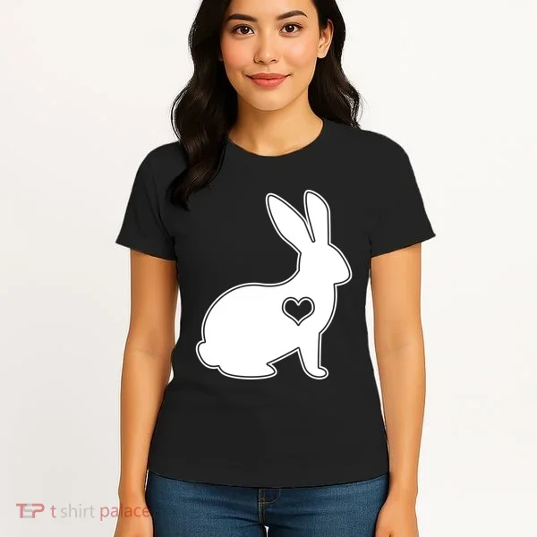 Easter Bunny Simple Love Heart Women's T-Shirt