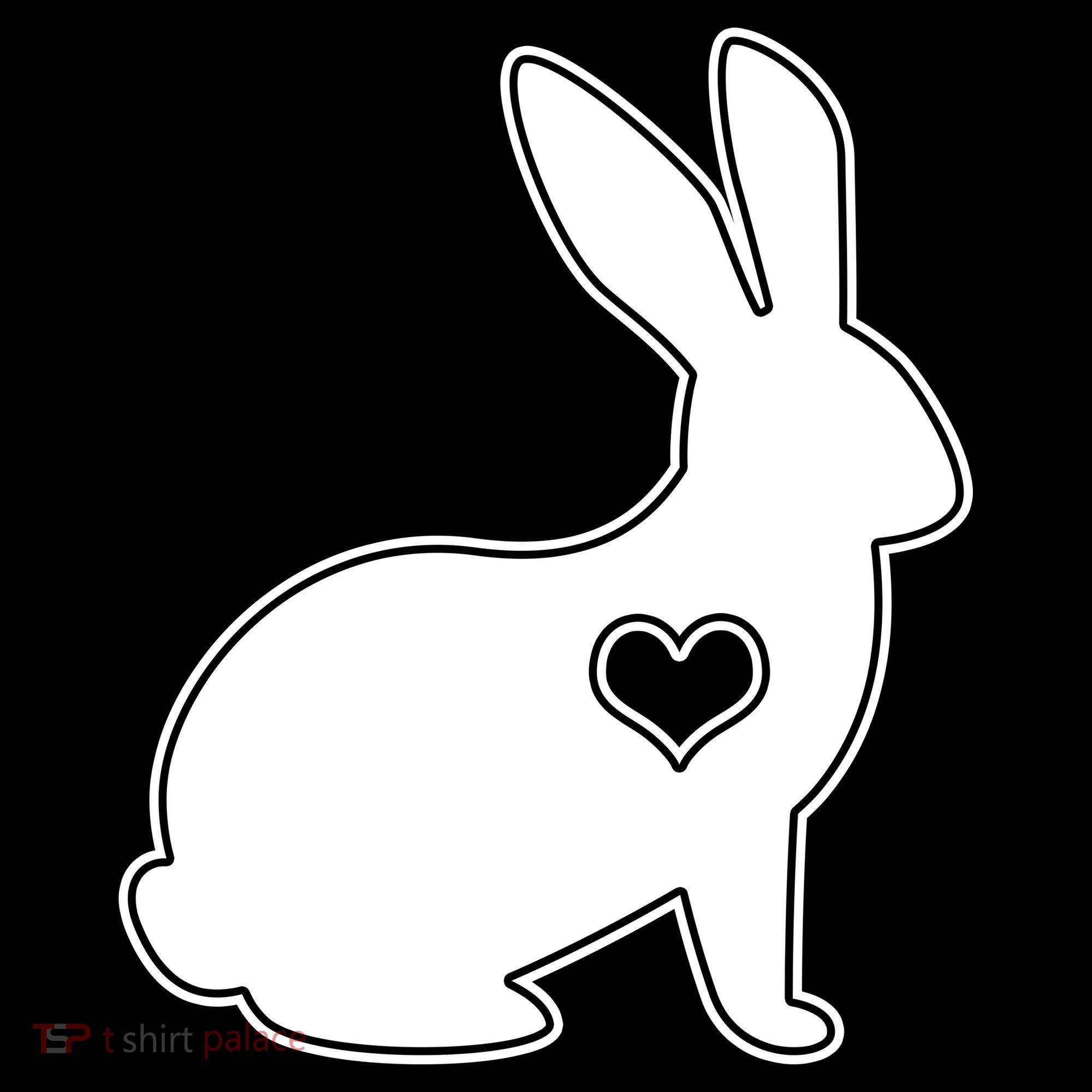 Easter Bunny Simple Love Heart Women's T-Shirt