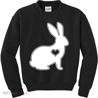 Easter Bunny Simple Love Heart Kids Sweatshirt