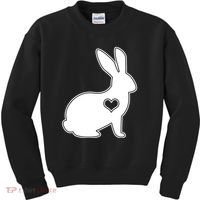 Easter Bunny Simple Love Heart Kids Sweatshirt thumb 0