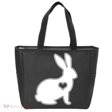 Easter Bunny Simple Love Heart Tote Bag