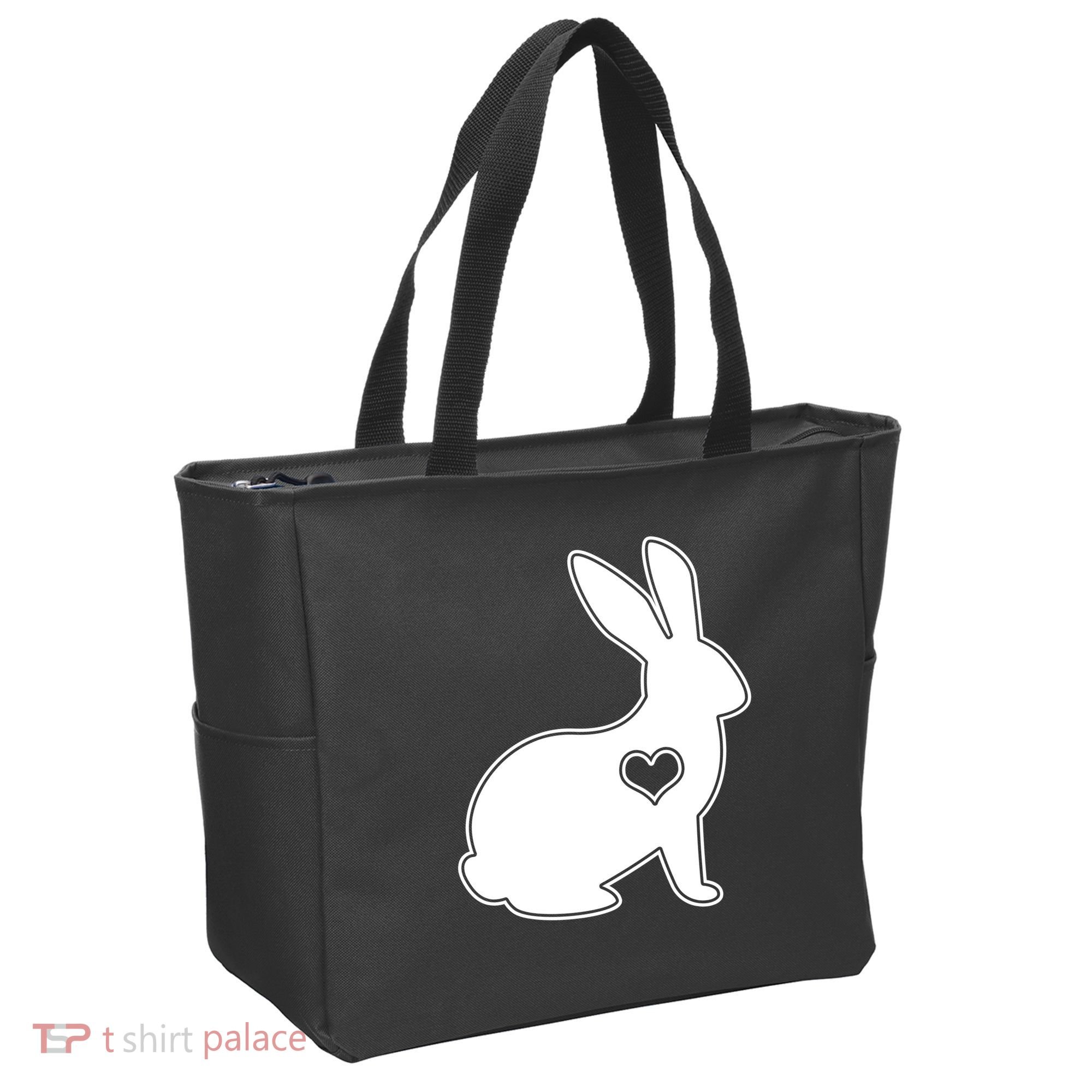 Easter Bunny Simple Love Heart Tote Bag