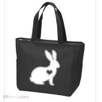 Easter Bunny Simple Love Heart Tote Bag thumb 3