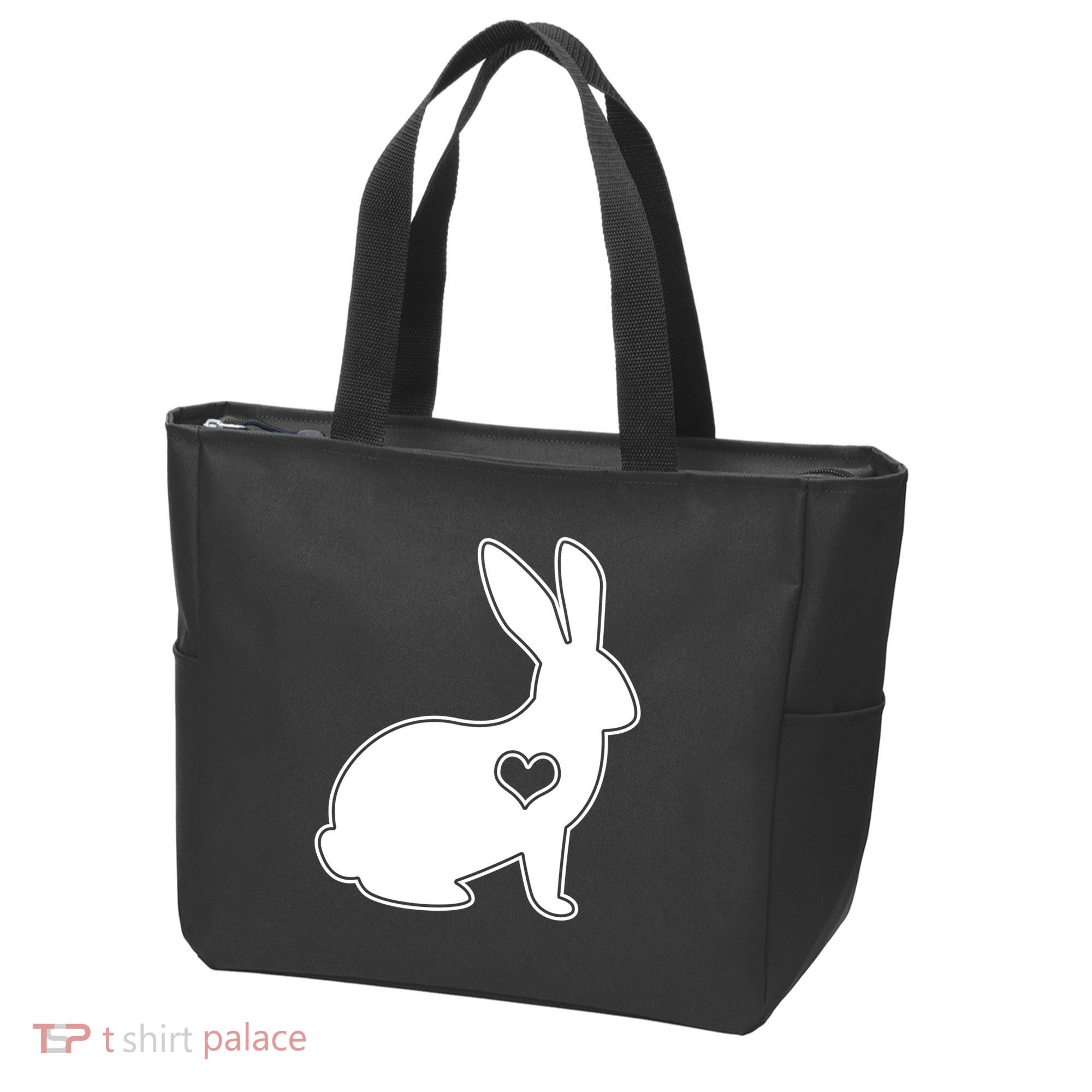 Easter Bunny Simple Love Heart Tote Bag