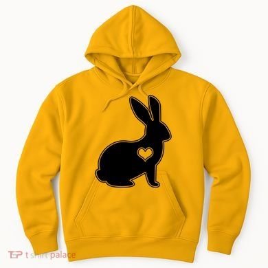 Easter Bunny Simple Love Heart Hoodie