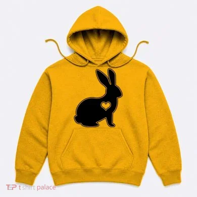 Easter Bunny Simple Love Heart Hoodie