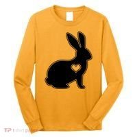 Easter Bunny Simple Love Heart Long Sleeve Shirt thumb 0