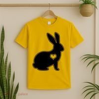 Easter Bunny Simple Love Heart T-Shirt thumb 2