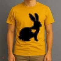 Easter Bunny Simple Love Heart T-Shirt thumb 3