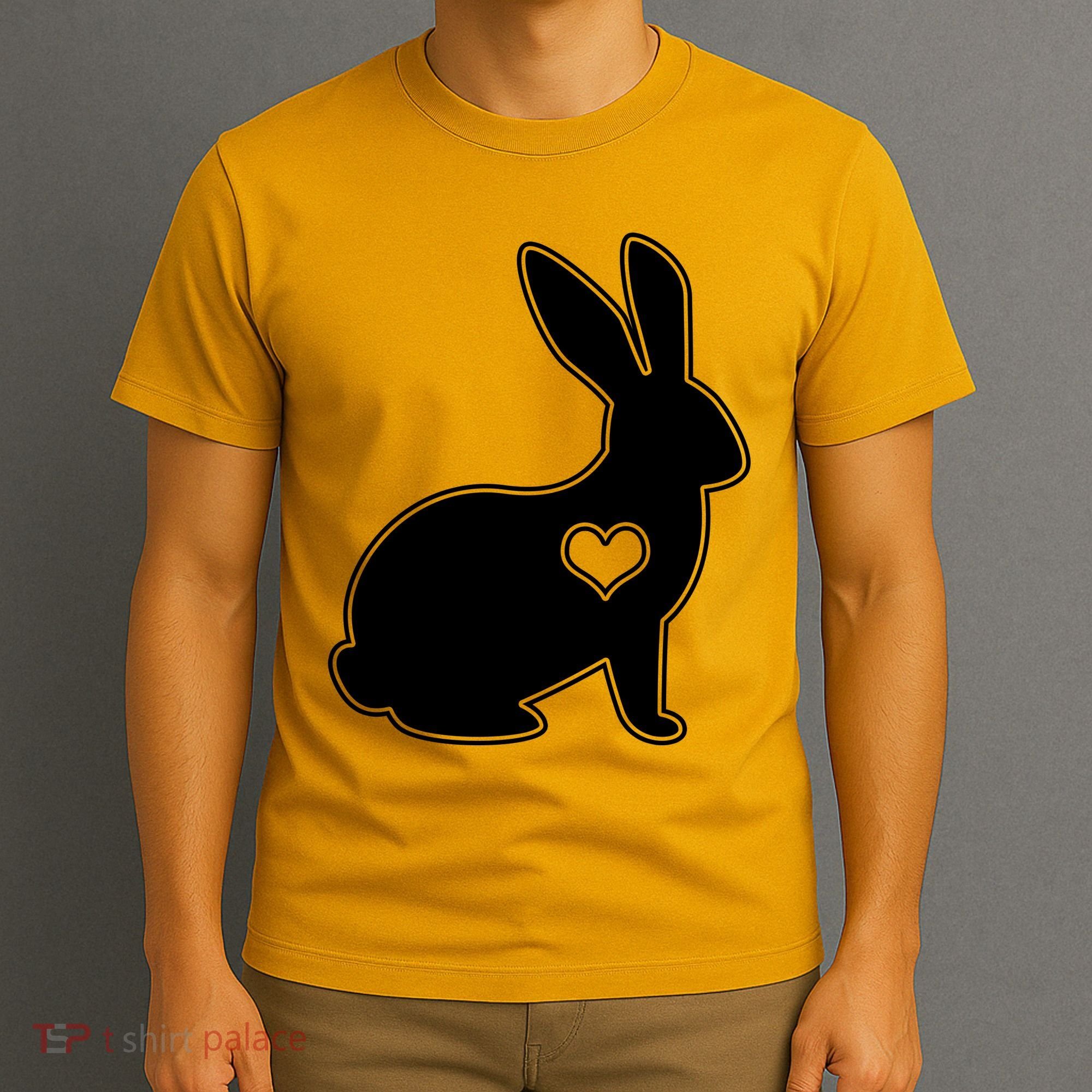 Easter Bunny Simple Love Heart T-Shirt