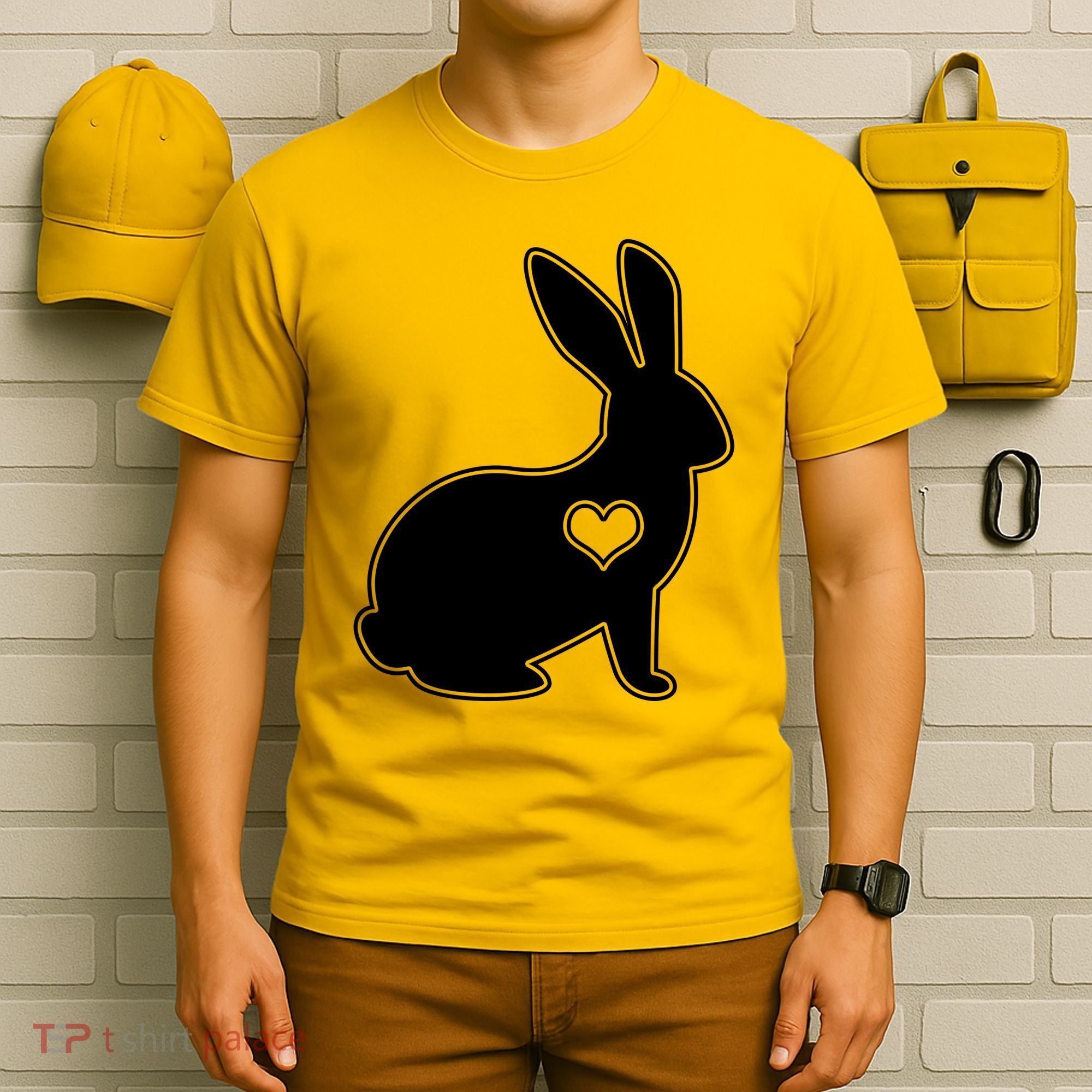 Easter Bunny Simple Love Heart T-Shirt