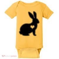 Easter Bunny Simple Love Heart Baby Bodysuit thumb 0