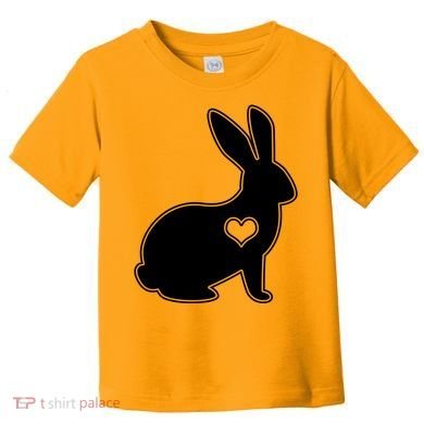 Easter Bunny Simple Love Heart Toddler T-Shirt