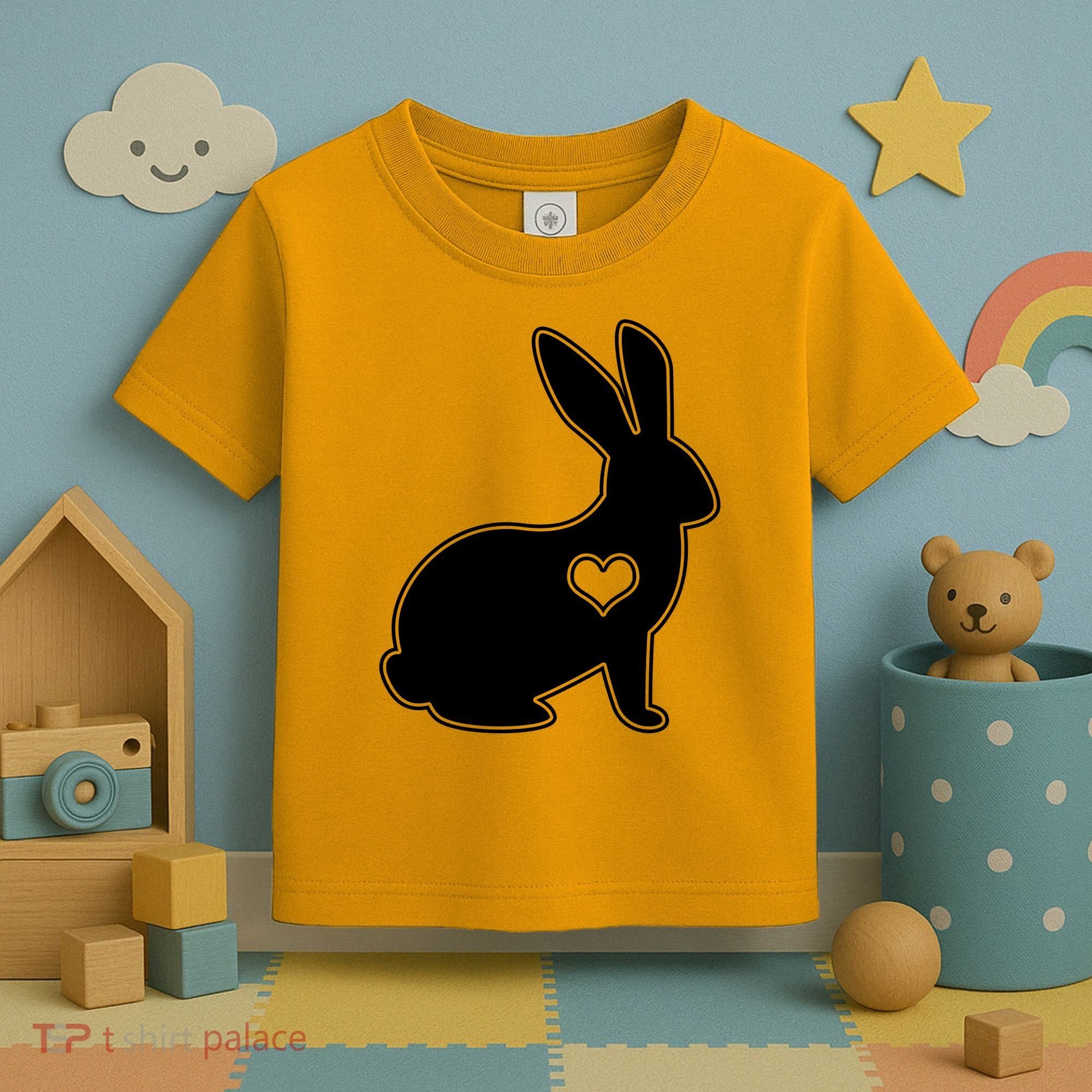 Easter Bunny Simple Love Heart Toddler T-Shirt